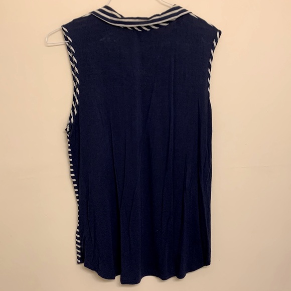 Blue striped sleeveless top - Picture 6 of 12
